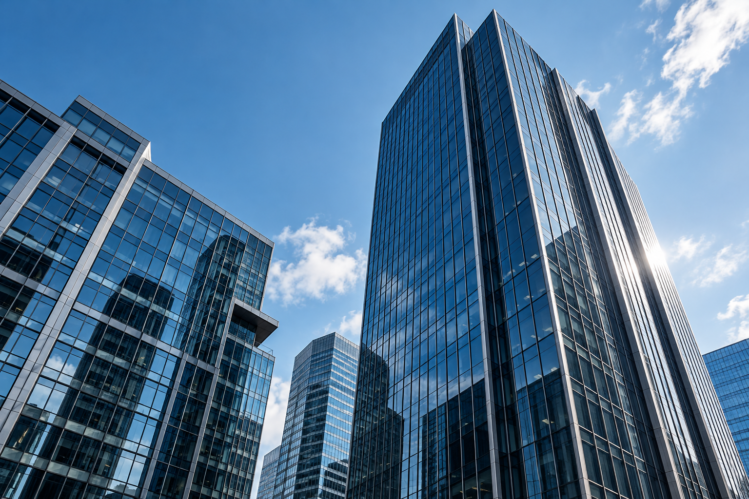 Illustrative modern glass business architecture